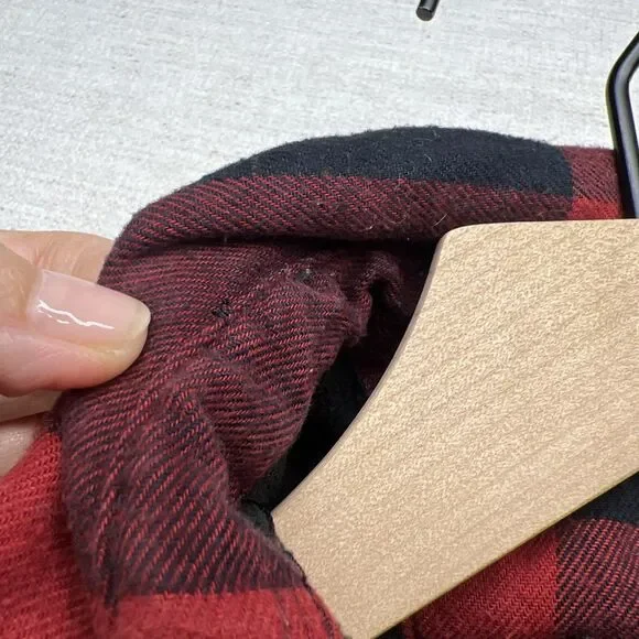 Carhartt Flannel Fleece-Lined Jacket Red Checkered Plaid Padded L Large Outdoors - Picture 9 of 12